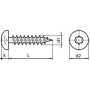 Vis à bois 6.0x40 TX25 tête Panhead bombée 200pces