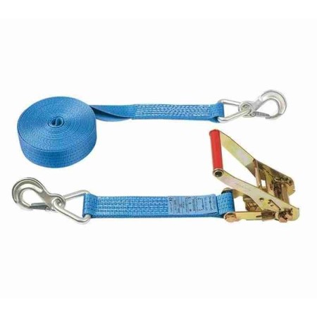 Sangle d'arrimage 10m. à cliquet anneau rond à linguet