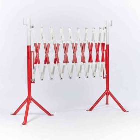 Barrière extensible 4m. acier laqué Rouge/Blanc