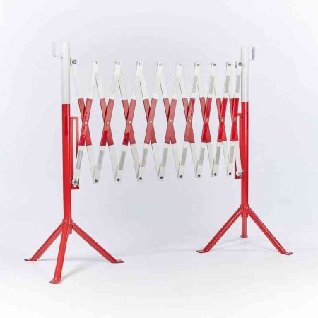 Barrière extensible 4m. acier laqué Rouge/Blanc