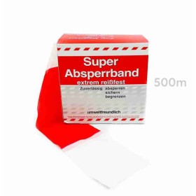 Ruban de délimitation de chantier 80mm Rouge/Blanc 500m.