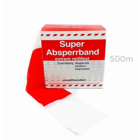 Ruban de délimitation de chantier 80mm Rouge/Blanc 500m.