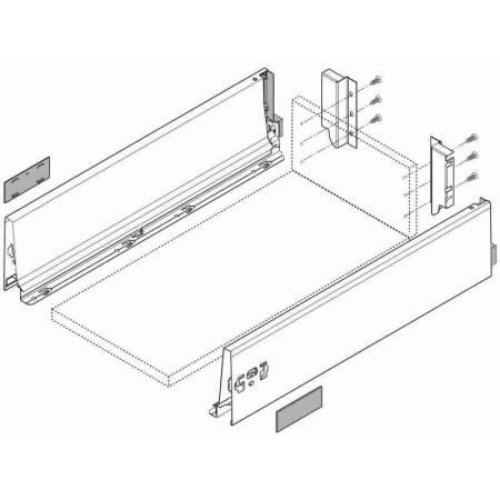 KIT complet de fermente pour 1 tiroir 500mm BLUM ANTARO K 30kg