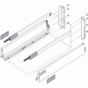 KIT complet de fermente pour 1 tiroir 500mm BLUM ANTARO K 65kg avec Reling H183mm